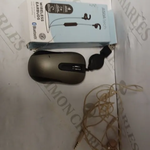 LOT OF 3 TO INCLUDE EARBUDS , MOUSE ETC