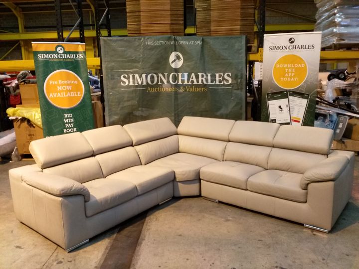 grey faux leather corner sofa