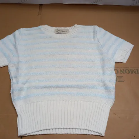 LARGE QUANTITY OF COTTONADE STRIPED KNIT JUMPERS IN BLUE/WHITE - SIZE UNSPECIFIED