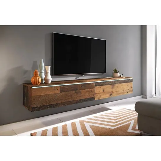 BOXED DOYAL FLOATING TV STAND FOR TVS UP TO 78" - BROWN (1 BOX)