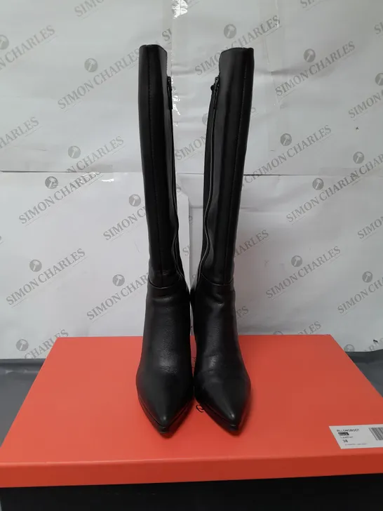 RUTH LANGSFORD LADIES KNEE HIGH HIGH HEEL BLACK BOOTS SIZE 5