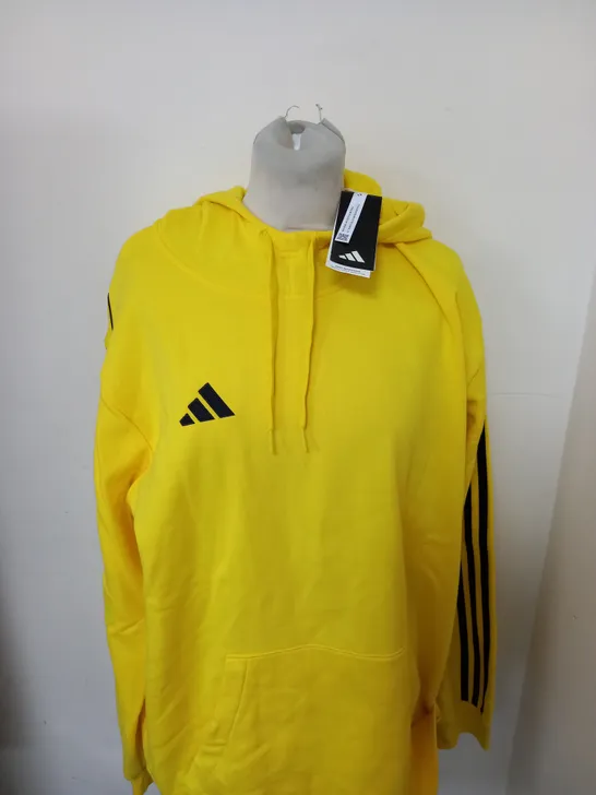 ADIDAS HOODED SWEATSHIRT IN YELLOW/BLACK SIZE XL 