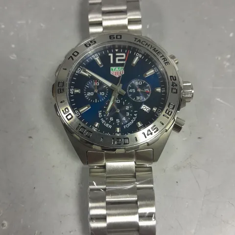 TAG HEUER STAINLESS STEEL SAPPHIRE CRYSTAL BLUE DIAL GENTS WATCH