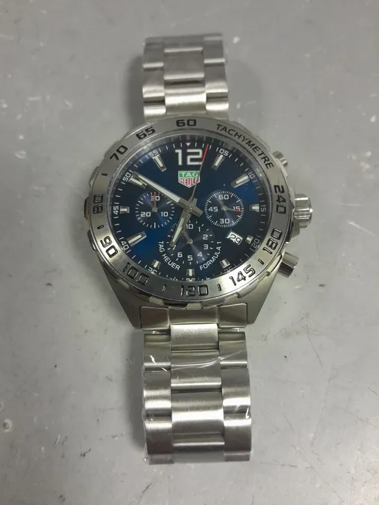 TAG HEUER STAINLESS STEEL SAPPHIRE CRYSTAL BLUE DIAL GENTS WATCH