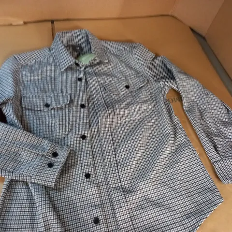 H&M RELAXED FIT GREY CHECK SHIRT - EUR M