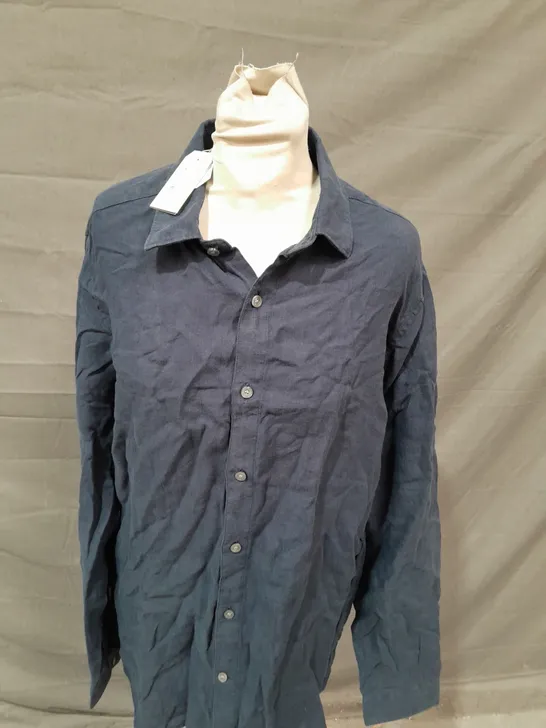 MR MARVIS LINEN SHIRT IN BLUE - LARGE