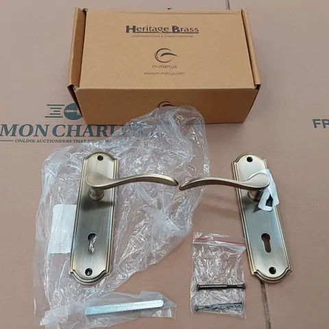 BOXED HERITAGE BRASS HOWARD LEVER LOCK DOOR HANDLES (1 BOX)