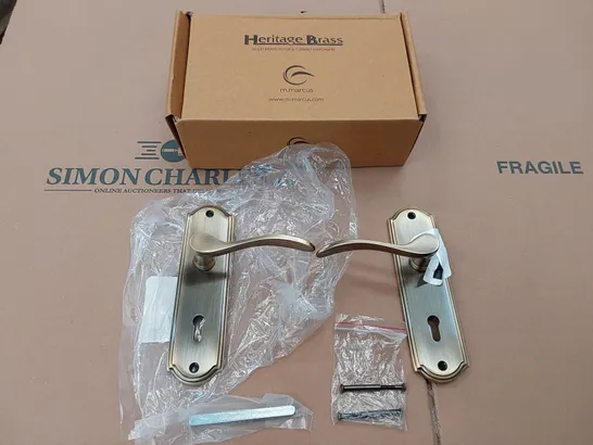 BOXED HERITAGE BRASS HOWARD LEVER LOCK DOOR HANDLES (1 BOX)