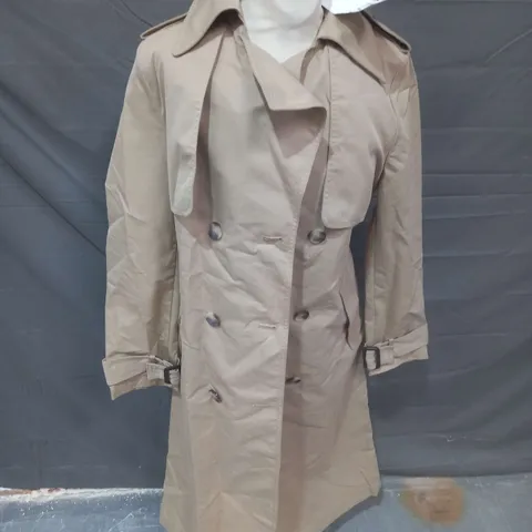 ZARA TAUPE COLLARED TRENCH COAT - EUR S