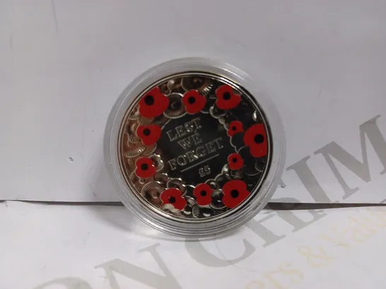 `LEST WE FORGET` COMMEMORATIVE COLLECTABLE £5 COIN