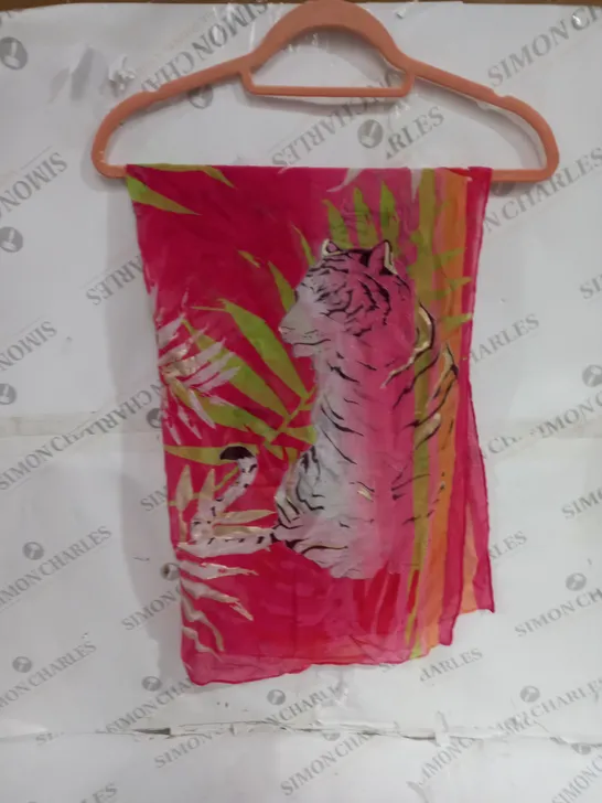 BIBI BIJOUX SCARF PINK TIGER PRINT ONE SIZE