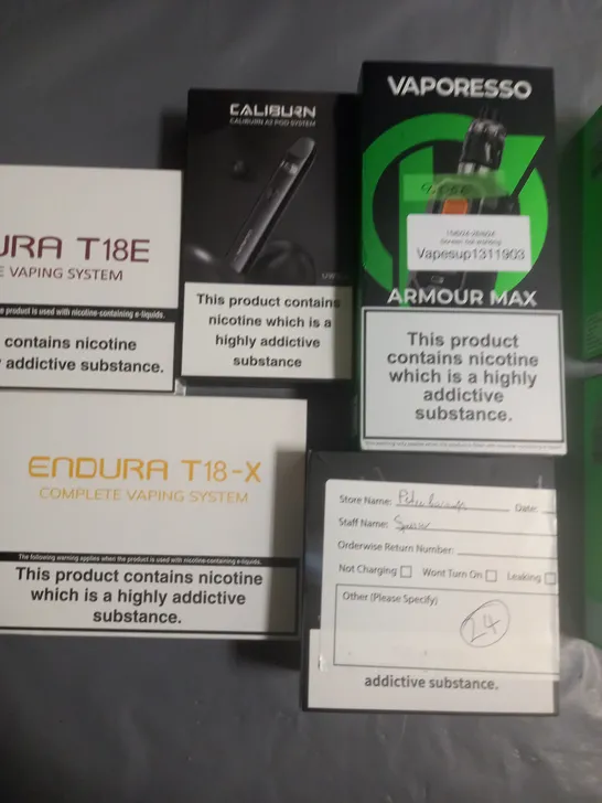 LOT OF 10 ASSORTED VAPING ITEMS TO INCLUDE VAPORESSO, ENDURA AND INNOKIN