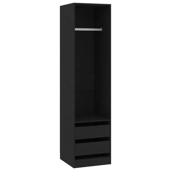 BOXED ELISABET WARDROBE WITH DRAWERS - BLACK (1 BOX)