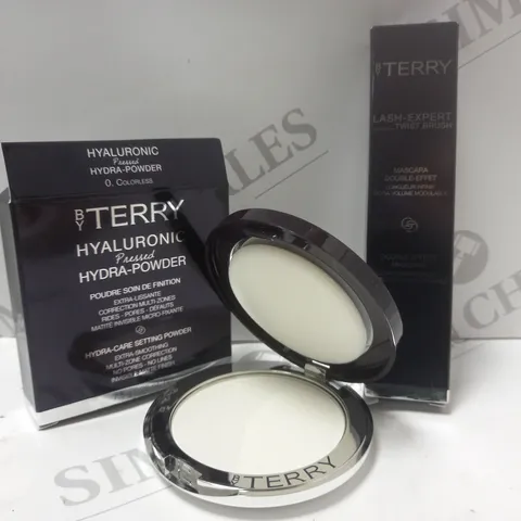 BOX OF 2 BY TERRY PRODUCTS TO INCLUDE HYALURONIC HYDRA PRESSED POWDER #0 COLOURLESS & LASH-EXPERT MASCARA #1 MASTER BLACK 