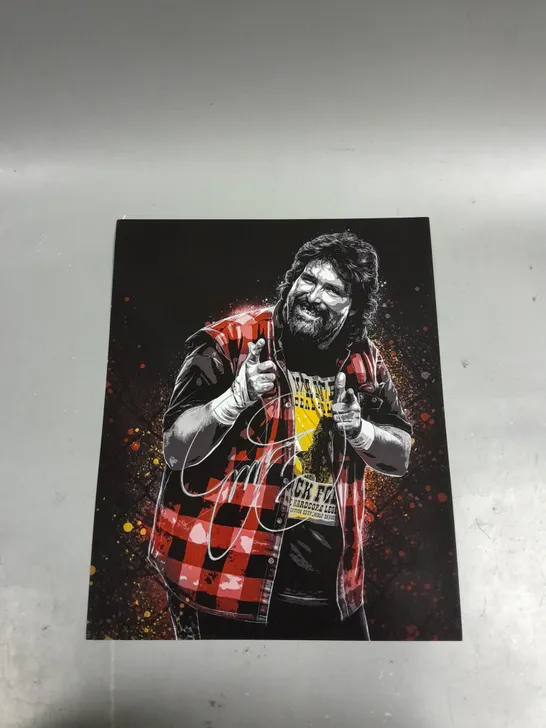 MICK FOLEY PRO WRESTLER SIGNED PRINT