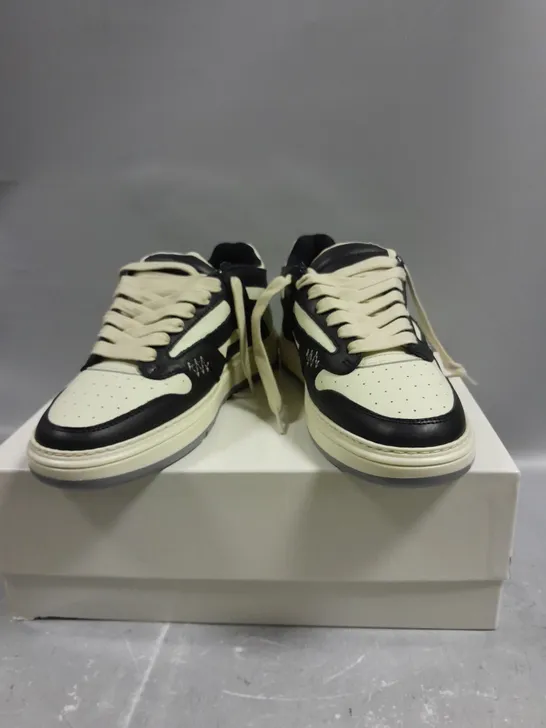 BOXED PAIR OF REPRESENT REPTOR LOW LEATHER TRAINERS - 8