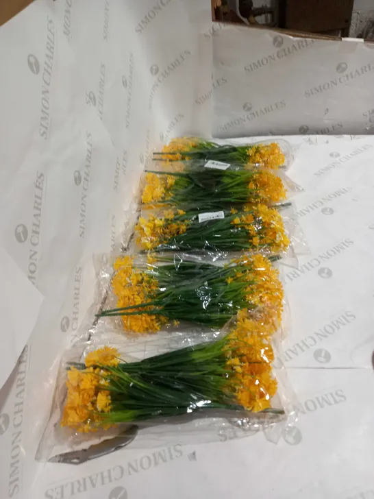 LOT OF 5 ARTIFICIAL YELLOW FLOWERS 