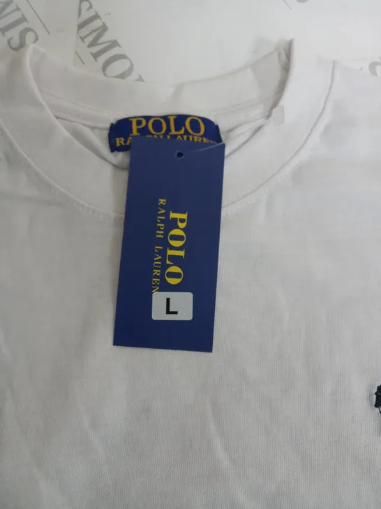 RALPH LAUREN POLO LOGO TSHIRT WHITE -LARGE