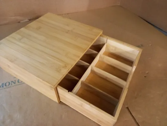 WOODEN BOX WITH MULTI-SECTION DRAWER - 30X33X11CM