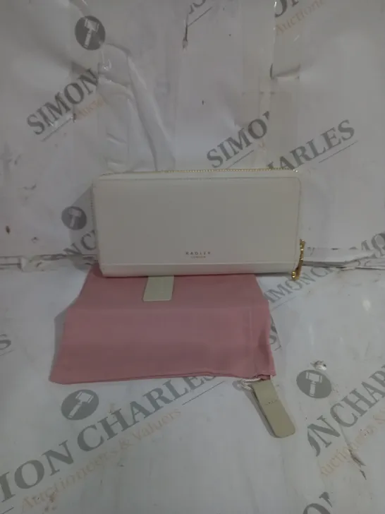 RADLEY LONDON SPRING BULBS LEATHER PURSE IN CHALK WITH PINK POUCH 