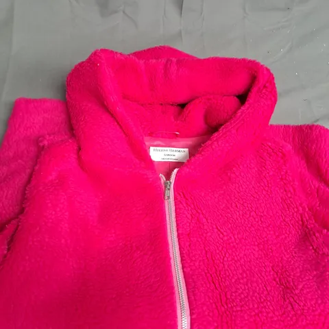 HELENE BERMAN TEDDY ZIP GILET IN PINK SIZE 14