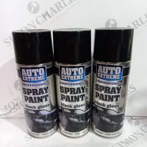 BOX OF APPROX 30 AUTO EXTREME SPRAY PAINT BLACK GLOSS 
