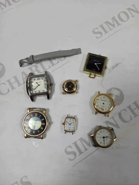 BOX OF 7 ASSORTED WATCH FACES IN VARYING BRANDS TO INCLUDE SEKONDA, TIMECO, BLEU CITRON ETC