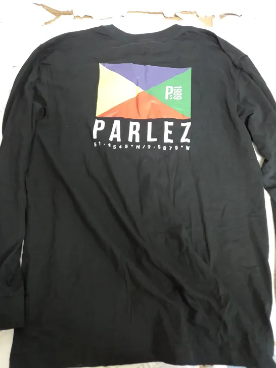 PARLEZ LONG SLEEVE T-SHIRT IN BLACK - XL