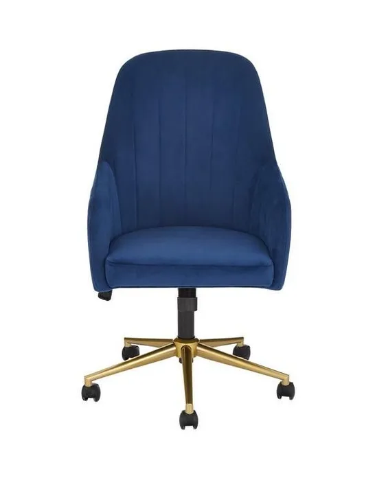 BOXED MOLBY OFFICE CHAIR NAVY/BRASS (1 BOX)