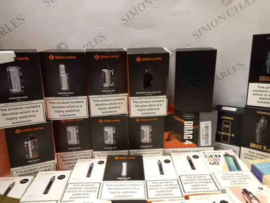 LOT OF APPROX 30 TO INCLUDE GEEKVAPE L200 , ASPIRE POCKEX KIT , INNOKIN ENDURA T22 PRO , ETC