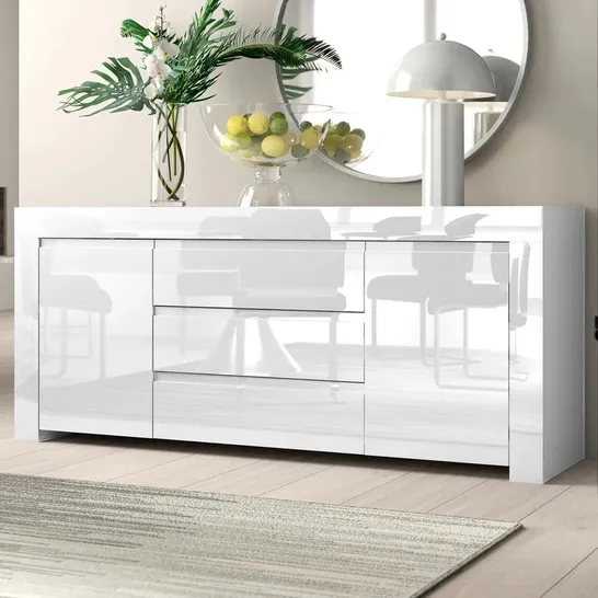 BOXED OHLSON 190CM WIDE 3 DRAWER SIDEBOARD (3 BOXES)