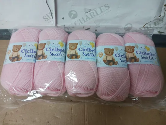 PACK OF 5 CICIBEBE PINK WOOL 