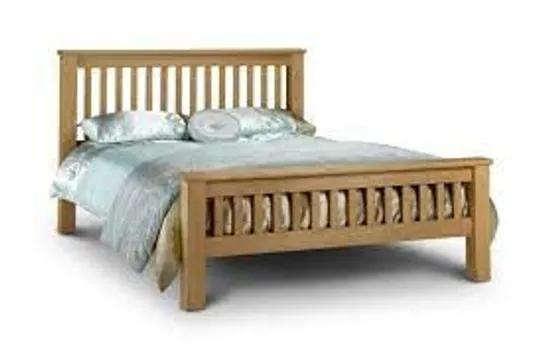 BOXED AMSTERDAM BED HIGH FOOT END 150CM IN WAXED OAK  , BOX 1/3 , NO BOX 2 AND 3 