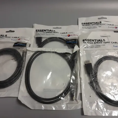 LOT OF 5 CURRYS ESSENTIAL 1M HIGH SPEED HDMI CABLE