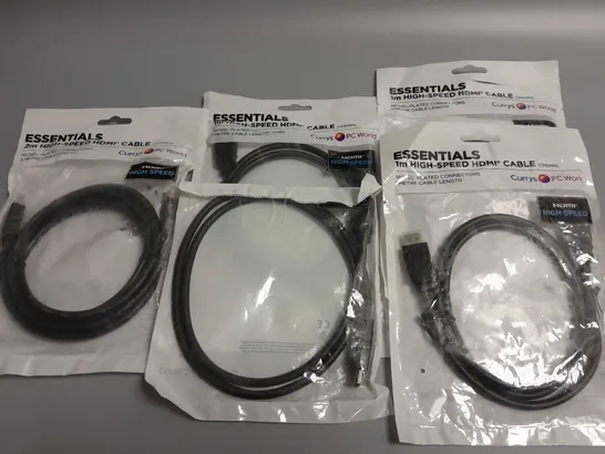 LOT OF 5 CURRYS ESSENTIAL 1M HIGH SPEED HDMI CABLE