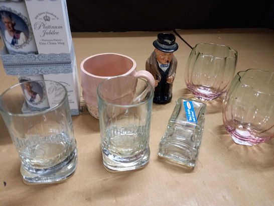 LOT OF 9 ASSORTED CUPS AND GLASSES 