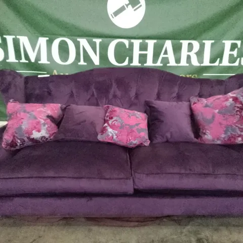 QUALITY DESIGNER 2.5 SEATER SOFA - PURPLE FABRIC 