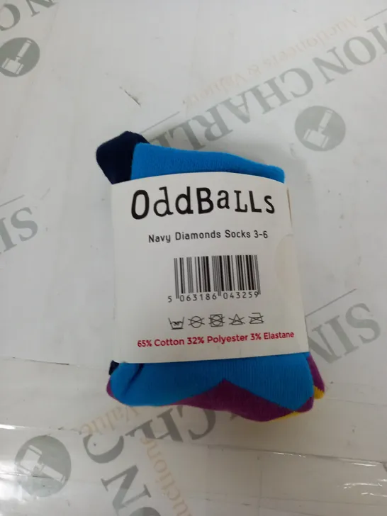 ODDBALLS DIAMONDS SOCKS IN NAVY SIZE 3-6