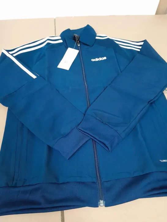 ADIDAS NAVY & WHITE STRIPE JACKET - UK 11-12 YRS