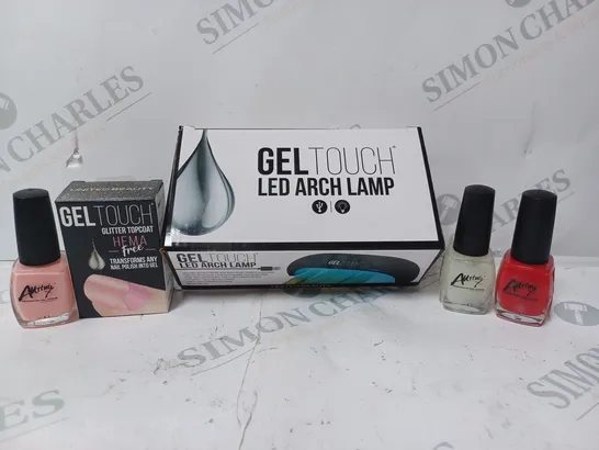 BOX OF APPROX. 50 ASSORTED HEALTH & BEAUTY ITEMS TO INCLUDE - GEL TOUCH LED ARCH LAMP - GEL TOUCH GLITTER TOPCOAT - ATTITUDE NAIL LACQUER ECT