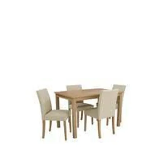 BOXED PRIMO 120CM TABLE & 4 FABRIC CHAIRS (BOX 1 OF 2) RRP £339