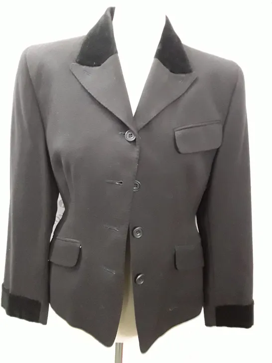 OAKS LONDON WOMENS BLAZER IN DARK GREY BLACK TRIM - GB 14