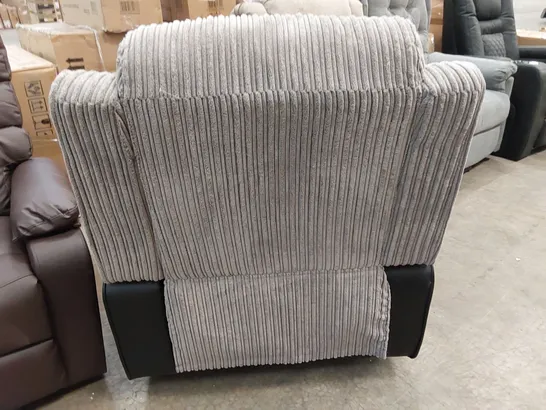 DESIGNER GREY AND BLACK RECLINING ARMCHAIR 