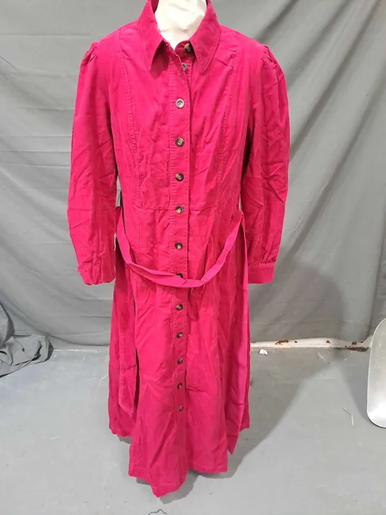 BODEN SHIRT DRESS RASPBERRY SIZE 12