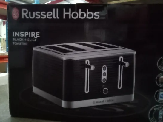 BOXED RUSSEL HOBBS INSPIRED 4 SLICE TOASTER , BLACK 