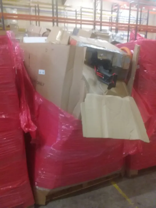 PALLET OF ASSORTED HOUSEHOLD PRODUCTS AND ITEMS, INCLUDING; EXERCISE MACHINE, BABY PLAYPEN, BOXED FURNITURE ETC 