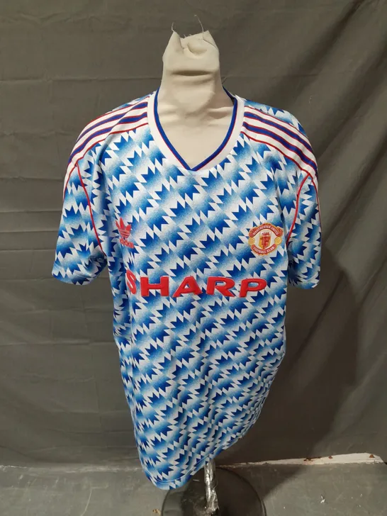 ADIDAS MANCHESTER UNITED FOOTBALL CLUB 1990-1991 AWAY SHIRT - UK XL