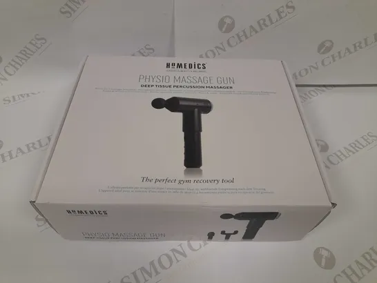 BOXED HOMEDICS PHYSIO MASSAGE GUN DEEP TISSUE PERCUSSION MASSAGER