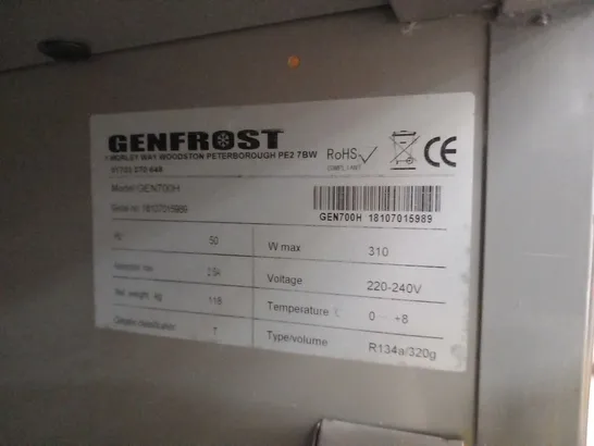 GENFROST GEN700H 650 LITRE UPRIGHT STORAGE FRIDGE