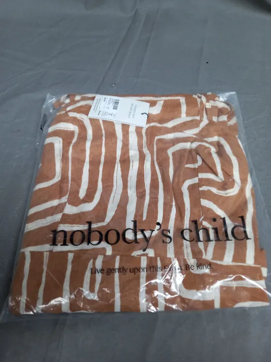 SEALED NOBODYS CHILD MADDY MIDI DRESS EDIE ABSTRACT BROWN - UK 10